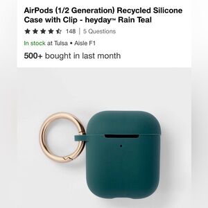 Wireless Earbuds Case with Keyring - Teal